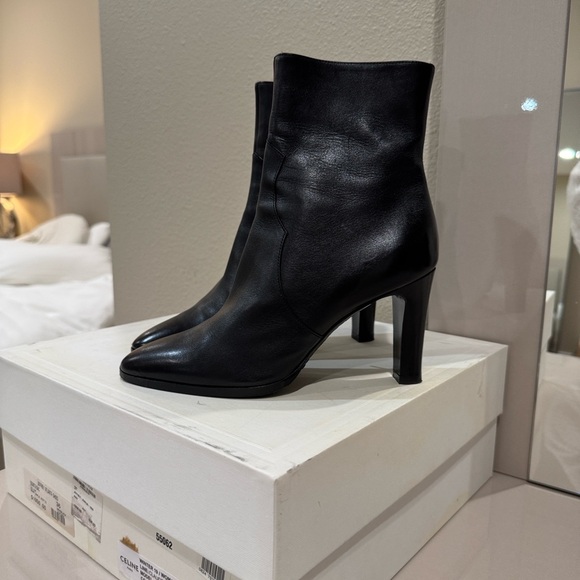 Celine Sleek Black Heeled Boots - Picture 8 of 13